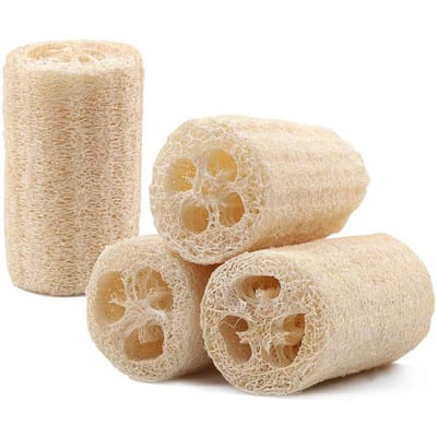 4 Stuks Natuurlijke Luffa Spons Biologische Luffa Schoonmaakborstel Keuken Afwasborstels Bad Lichaam Douche Multifunctionele Schrubber beige