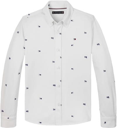 Tommy Hilfiger Flags Printed Pique Reg Shirt - Fashion Wear - Kinderen