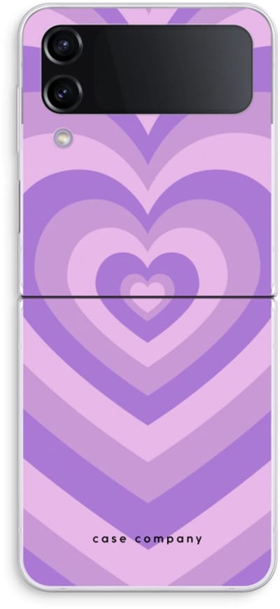 Case Company® - Hoesje geschikt voor Samsung Galaxy Z Flip4 hoesje - Hart Paars - Soft Cover Telefoonhoesje - Bescherming aan alle Kanten en Schermrand