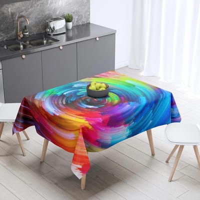 Regenboog Print Patroon Tafelkleed Huisdecoratie Tafel Rechthoekig Feest Vlekbestendig Stofhoes 140x220cm