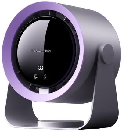 GELLDG Tafelventilator - USB Oplaadbaar 5400 mAh - LED Display met Windkracht en Batterijpercentage - 90° Kantelbaar - Geschikt voor Bureau en Slaapkamer - Plastic - 180x119x205mm