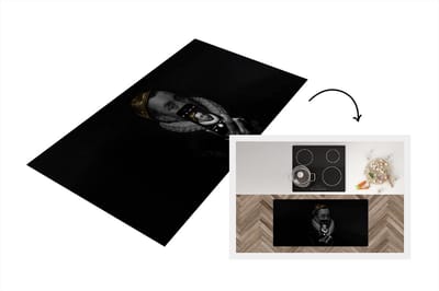 Keukenloper - Loper keuken - Willem van Oranje - Adriaen Thomasz - Zwart - Wit - 120x60 cm - Keukenloper vinyl