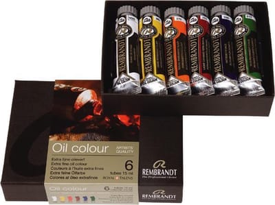 Oil Colour set 6 kleuren 15 ml tubes olieverf