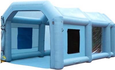Opblaasbare spuitcabine - incl. lucht filtersysteem - Verfspuit tent – 5 x 2,2 x 2,1 m - 480W/750W Anti-Spray - Airbrush - Spray booth - Opvouwbaar
