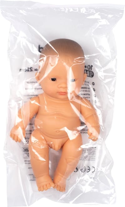 MINILAND Babypop - Aziatische Jongen 21Cm - Met Vanillegeur - Waterdicht - 10 Maanden