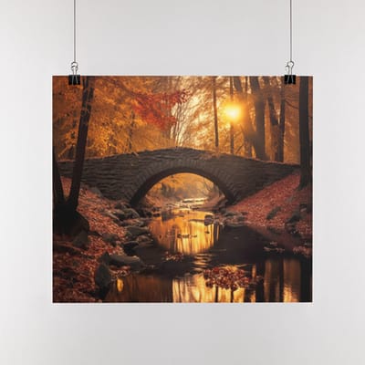 Poster Herfst met brug, A0 Synaps posterpapier