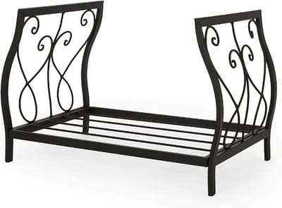 Brandhoutrek - Houtopslag Rek - Hout Opslaan - Massief Ijzer Gesmeed - 57 x 38 x 38 cm - Zwart