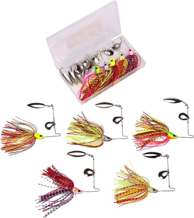Spinnerbait Box - Lokaas Set - Roofvis Vangen - Ideaal Begroeide Wateren - 15g 5 Stuks - Multi