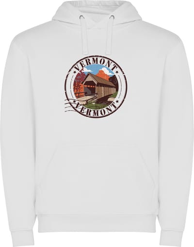 Witte Wanna have hoodie voor de echter Amerika / Verenigde Staten liefhebber Poststempel van de staat Vermont Print Full Color Color merk Roly maat XL
