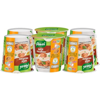 Knorr Cup Instant 100% Jasmijn Rijstpap (Congee) met Kippenknoflook 32 g. x 6 st 32 g. x 6 pcs orange