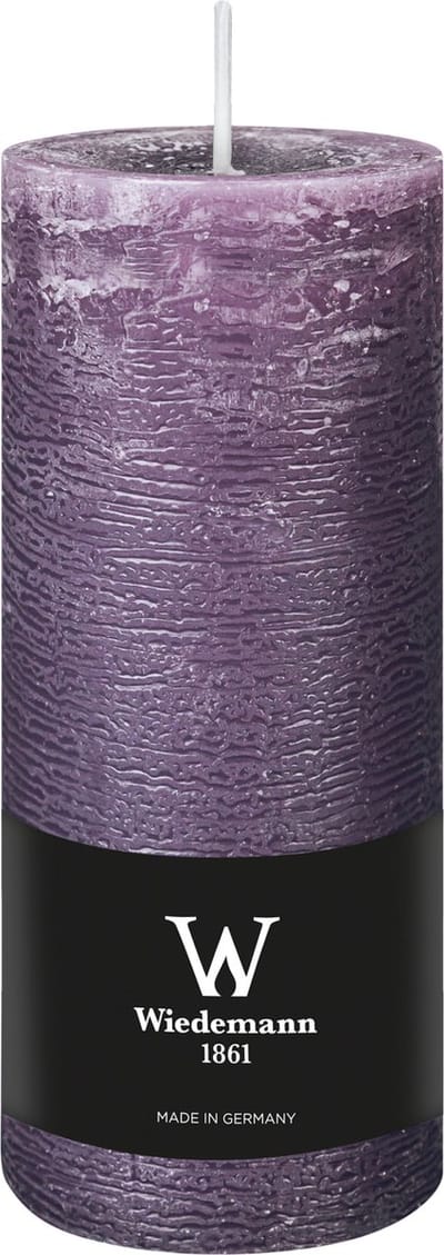 Wiedemann Cilinderkaars/stompkaars - rustieke kaars - paars - 7 x 16 cm - 66 branduren