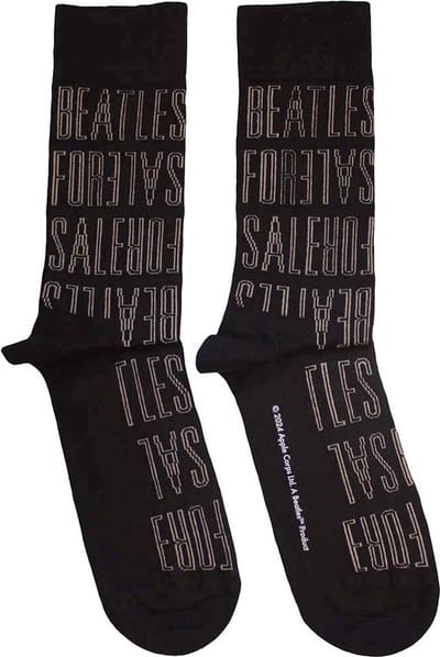 The Beatles - For Sale Text Outlines Repeat Sokken - Zwart