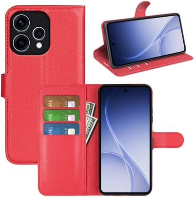 MobyDefend Hoesje - Geschikt voor Oppo Reno15 - Kunstleren Wallet Book Case (Sluiting Voorkant) - Rood
