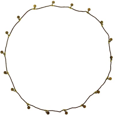 Behave - Lange ketting met bruine kraaltjes en muntjes - 125 cm