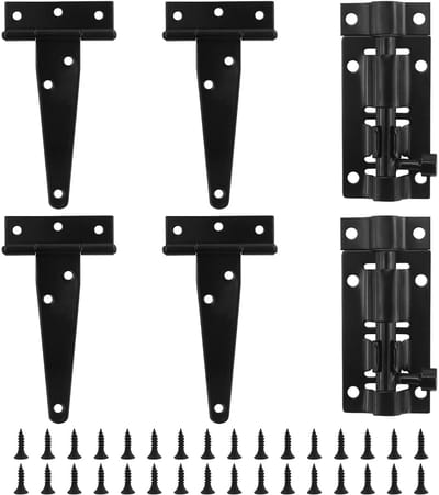 Dailygoods - T-scharnieren Heavy Duty - 4 Stuks Met Deurklinken en Schroeven