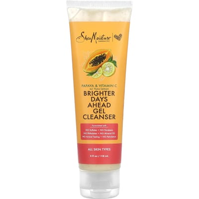 SheaMoisture, Brighter Days Ahead Gel Cleanser, for all skin types, 4 fl oz (118 ml) yellow