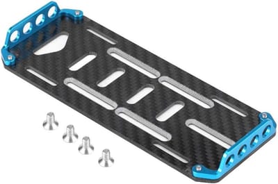 Batterijhouder Koolstofvezel - RC Onderdeel - RC Auto Racen - Lichtgewicht Duurzaam - 15.5 x 6.2 cm - Zwart
