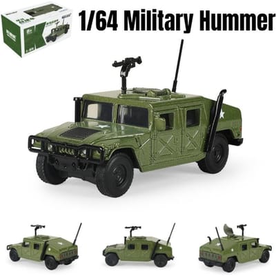 1/64 Hummer H1 Militair Legervoertuig Minatuurmodel Zinklegering Speelgoedauto Vrije Wielen Diecast Metaal Verzameling Cadeau Voor Kinderen gray