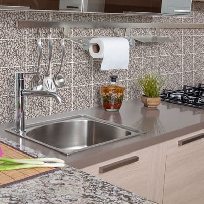 Zelfklevende tegelmuurstickers voor keuken en badkamer - 9 TERRAZZO LUSSURGIU TEGELSTICKERS - 9 stickers 10x10cm