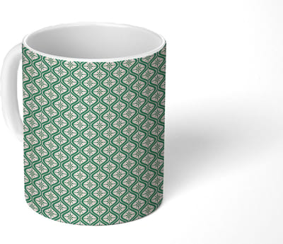 Mok - Koffiemok - Sneeuwvlok - Winter - Vintage - Patroon - Kerst - Mokken - 350 ML - Beker - Koffiemokken - Theemok