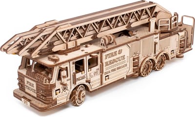 Eco Wood Art Modelbouwpakket Brandweerwagen - 3D Puzzel - Miniatuur Bouwpakket Volwassenen - DIY - Knutselen - Hout