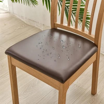 1 pièce Housse de chaise imperméable couleur unie Cuir PU Housse de siège de salle à manger Anti-saleté Housse de chaise de cuisine pour Maison Banquet Bureau 1pc chair cover