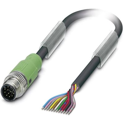 Phoenix Contact 1554801 Sensor/actuator connector, geassembleerd M12 Aantal polen (sensoren): 12 Stekker, recht 10.00 m 1 stuk(s)