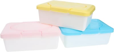 Doekjes Etui - Opbergdoosje Vochtig - Baby Verzorging - Navulbaar en Draagbaar - 3 Stuks - Diverse Kleuren