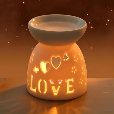 JHUBERS- Geurbrander Keramisch - Nachtlampje - Aromatherapie - Etherische Oliebrander - Decoratief - Licht en Draagbaar - Aromadiffuser