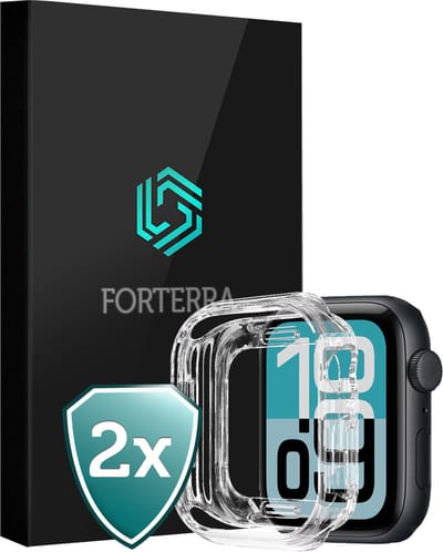Hoesje - 2 Stuks Geschikt voor Apple Watch SE 3 (40 mm) - Sterk & Shockproof - Siliconen Case Cover - Smartwatch Full Bumper Hoes - Transparant