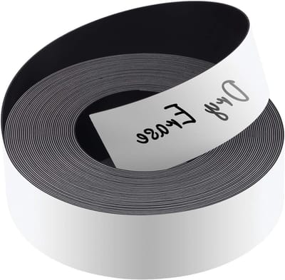 Droge Witte Magnetische Etiketten Strips | 25mm x 8m | Herbruikbare en Snijdbare Labels voor Koelkast, Whiteboard en Gereedschapskist