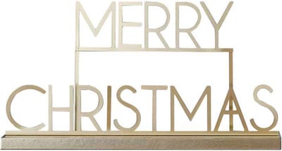 Ginger Ray - Ginger Ray - Gold metal Merry Christmas standaard 35 cm x 24 cm