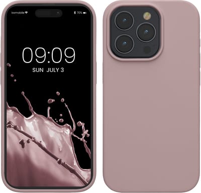 kwmobile Case voor iPhone 15 Pro Max - Slank TPU-Hoesje met Zachte Afwerking - In licht oudroze