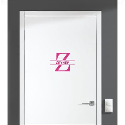 Deursticker Met Naam -  Zeynep - Roze