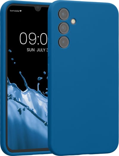 kwmobile telefoonhoesje geschikt voor Samsung Galaxy A34 5G - TPU backcover met siliconen coating - Smartphone case in rifblauw