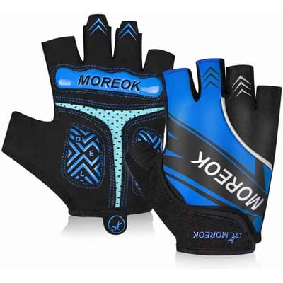Fietshandschoenen Halve Vinger Fietshandschoenen 5MM Pads Fietshandschoenen Schokabsorberende Mountainbike Handschoenen Antislip MTB Handschoenen XXL blauw