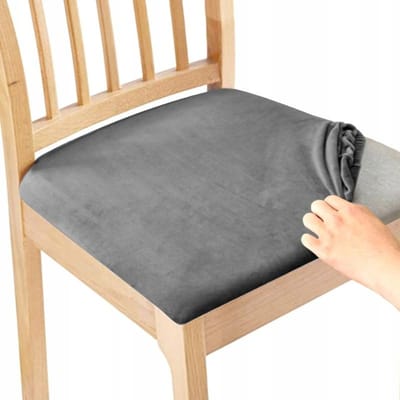 Ubieramy-meble Serie - Elastische Stoelhoes - 50x50cm - Grijs - Weluur