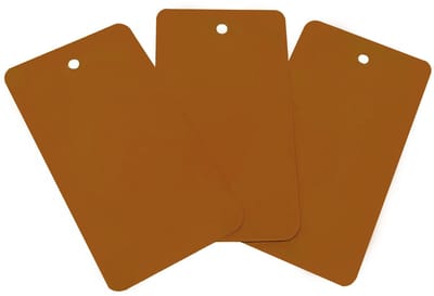 Kortpack - PVC labels - 120mm x 65mm - Bruin - 1000 Stuks - Schrijfbaar - Met 2 ponsgaten - (021.0051)