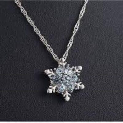 Ketting met hanger zirkoon bloem (972)