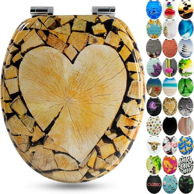 Comfortabele Houten Toiletbril met Soft-Close en Diverse Motieven