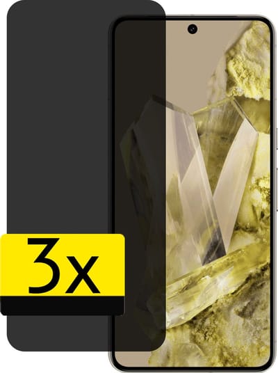 Screenprotector - Geschikt voor Google Pixel 8 Pro - 3 Stuks - Privacy Filter - Beschermglas - Gehard Glas - Tempered Glass - Screen Protector