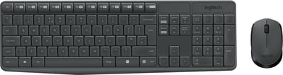 Logitech MK235 - Toetsenbord- en Muisset - QWERTY ES - Draadloos - Grijs