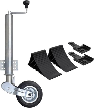 Neuswiel Set - Manoeuvreerwiel - Aanhanger Stabiliseren - Verstelbare Lengte - 60 mm Buizen - Zwart