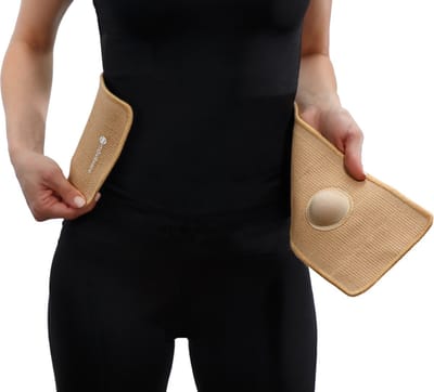 Mövibrace - Navelbreukband - Breukband - Buikband - Verstelbaar - Unisex - Beige - Maat L
