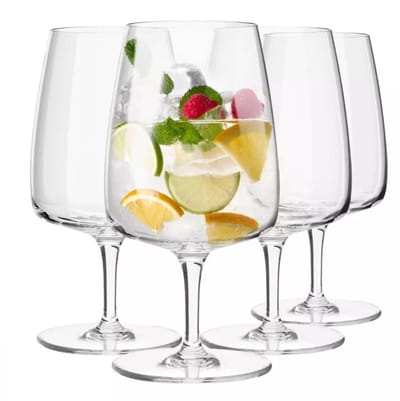 KROSNO | Water- en wijnglazen | Set van 4 stuks - 330 ml | Moderne collectie, Loodvrij kristalglas, glazen drinken, huwelijkscadeau, perfect voor thuis, restaurant en keukenset, vaatwasmachinebestendig