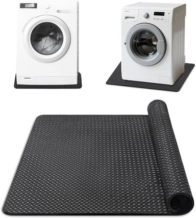 Antitrillingsmat van siliconen, 60 x 60 cm, antislip onderlegger voor wasmachine en koelkast, eenvoudig te reinigen en herbruikbaar, ideaal voor stabiliteit en geluidsreductie
