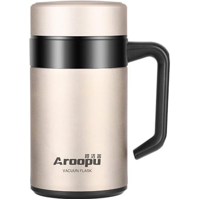 Tasse isotherme en acier inoxydable pour bureau, tasse droite, pour hommes et femmes, avec intérieur sans couture 400ml black