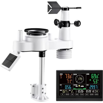 7-in-1 Draadloos Weerstation Binnen Buiten met Sensor 7,5 inch Display