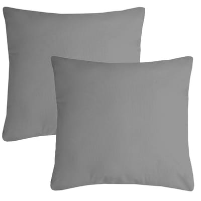 Stof Textile sierkussen Nelson - 2x - grijs - 40 x 40 cm - bank kussens - zitkussens - binnen/buiten - polyester