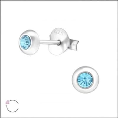 Aramat Jewels | Oorbellen | Zilveren Kristal Oorbellen - Subtiel en Elegant | 5mm / Fuchsia | |5mm | Zilver | Kinderen, Volwassenen | Verkleurd niet